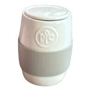 Pampered Chef Ceramic Egg Cooker  #1529 w/ Silicone Sleeve & Lid (NEW & Unused)